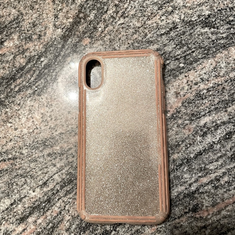 iPhone X Speck Presidio V-Grip Gold Glitter Case